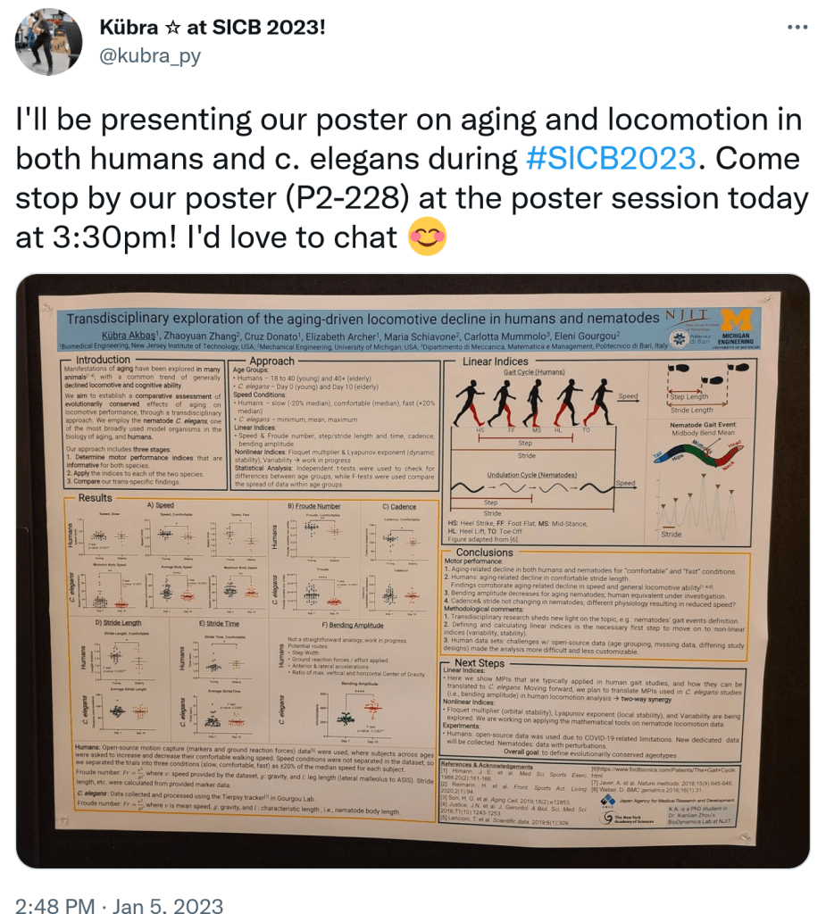 Twitter Post about a poster during SICB 2023